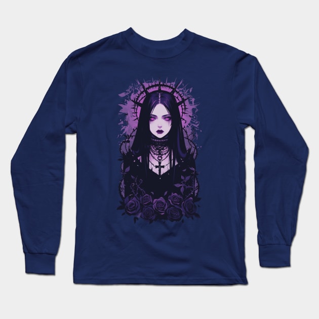 Gothic Lady Long Sleeve T-Shirt by DarkSideRunners